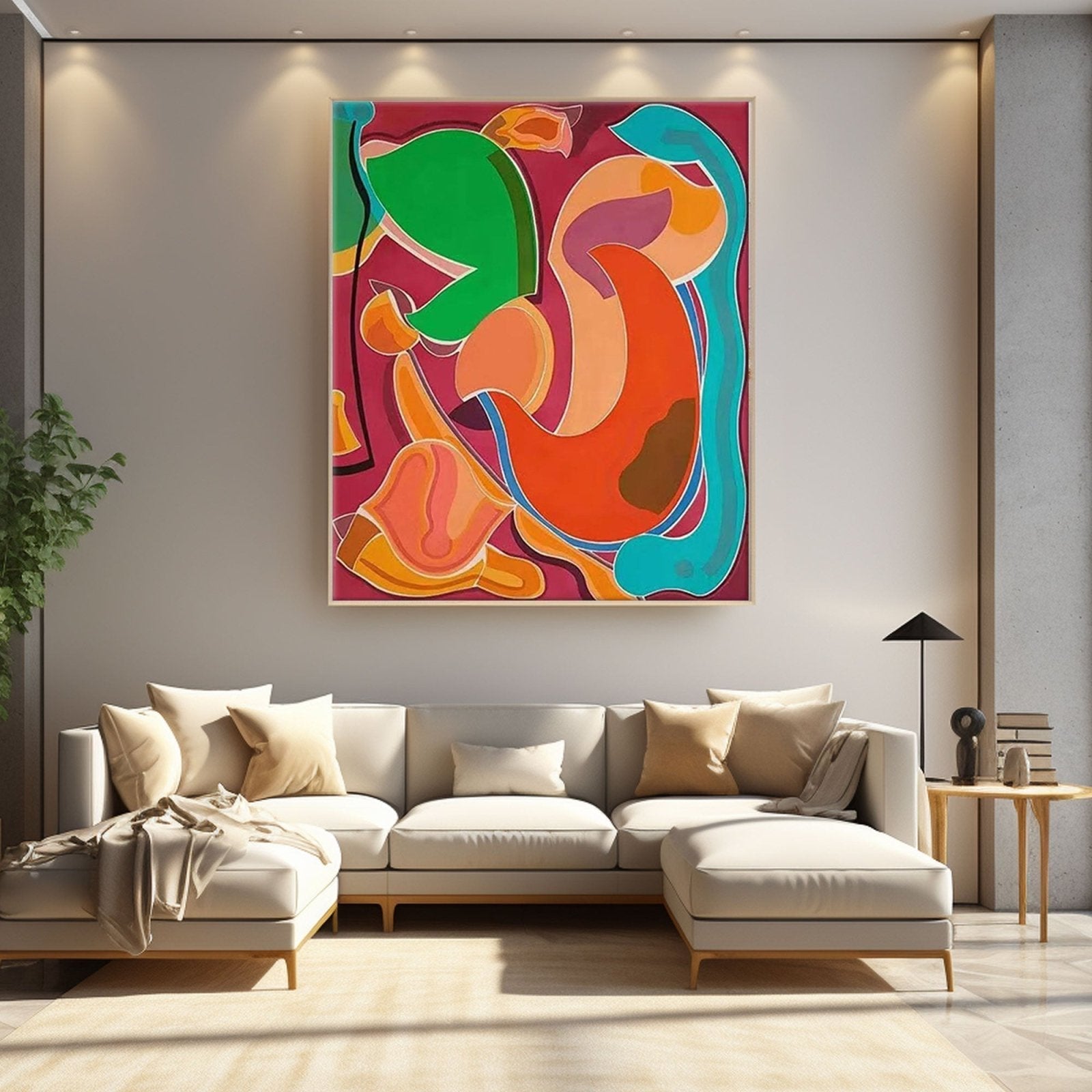 Large Colorful Abstract Oil Painting on Canvas|Modern Abstract Wall Art for Living Room #TC 197