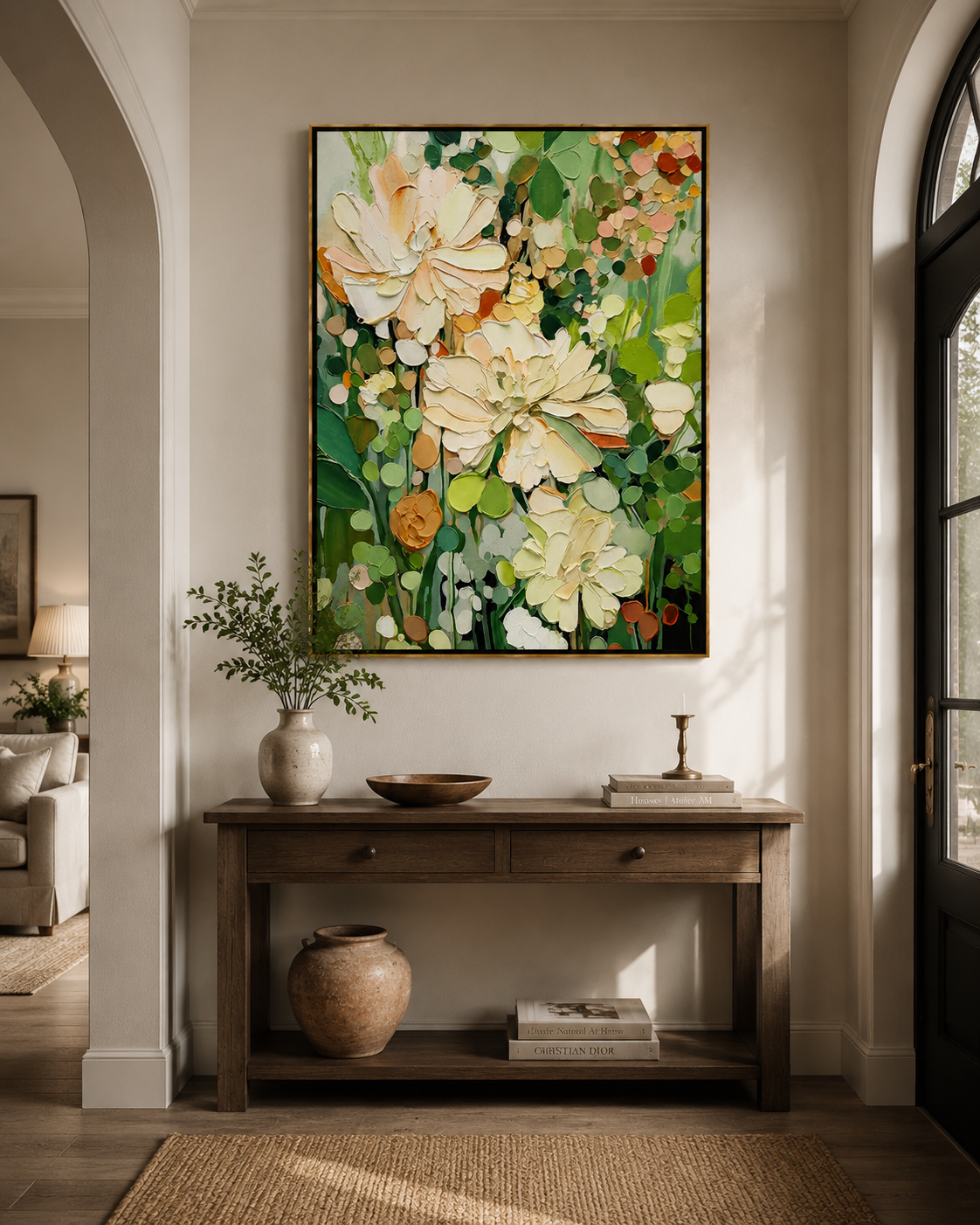 Whispers of Spring – Textured Floral Impressionist Oil Painting | Hand Painted Modern Wall Art