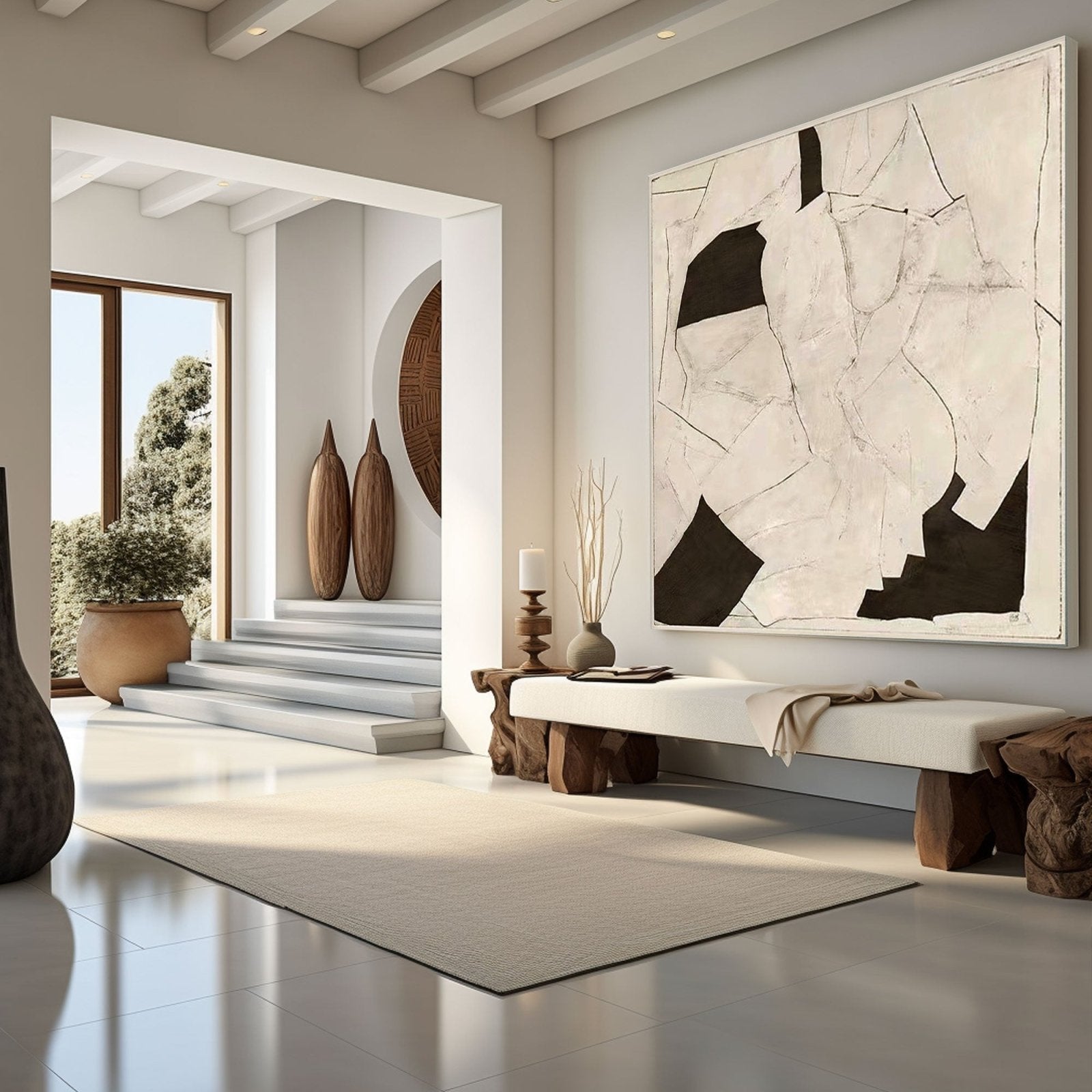 Geometric Abstract Art Painting - Monochrome #TC 154