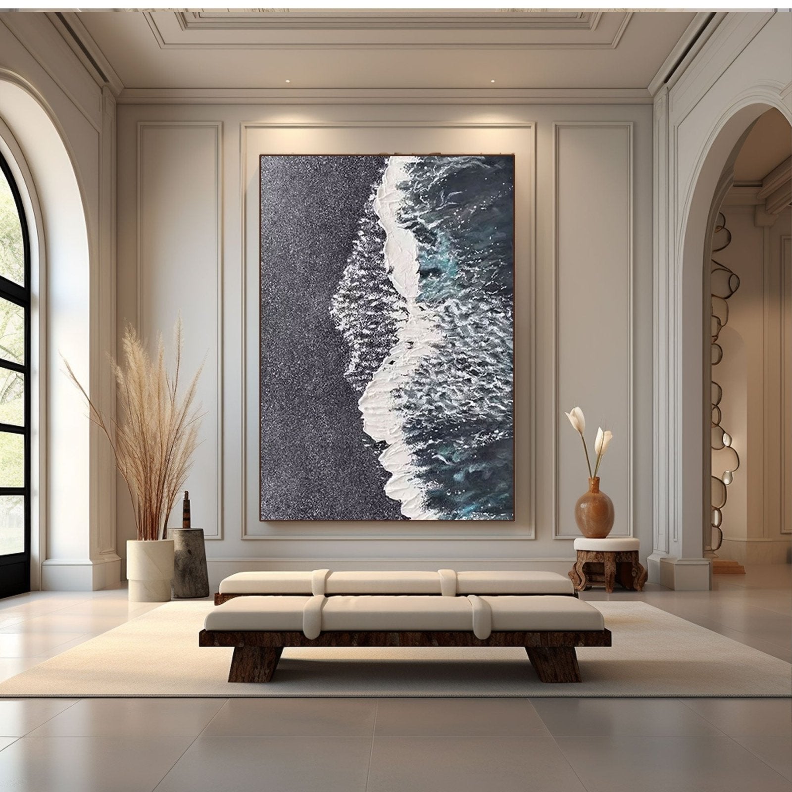 Textured Ocean Wave Abstract Wall Art #TC 159