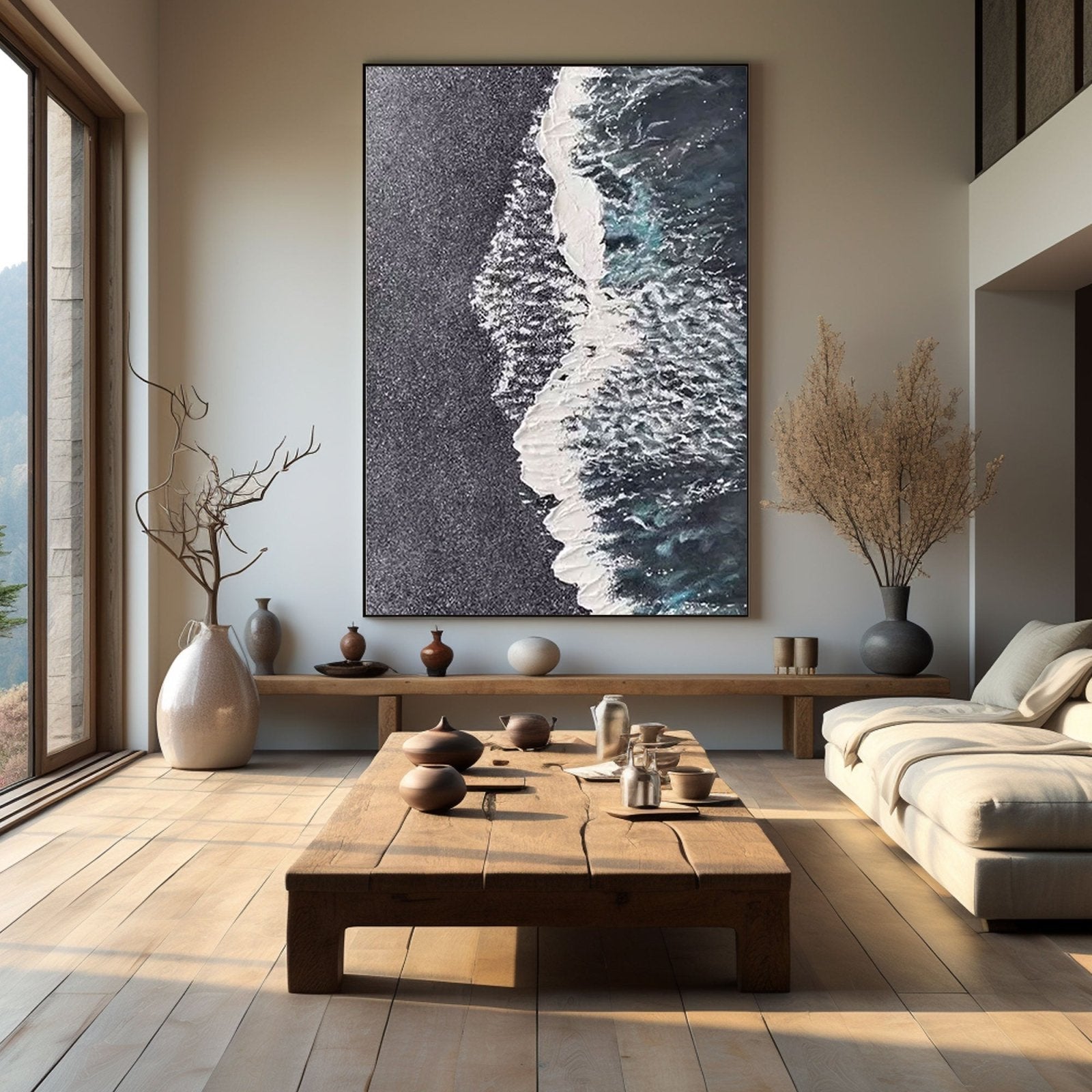 Textured Ocean Wave Abstract Wall Art #TC 159