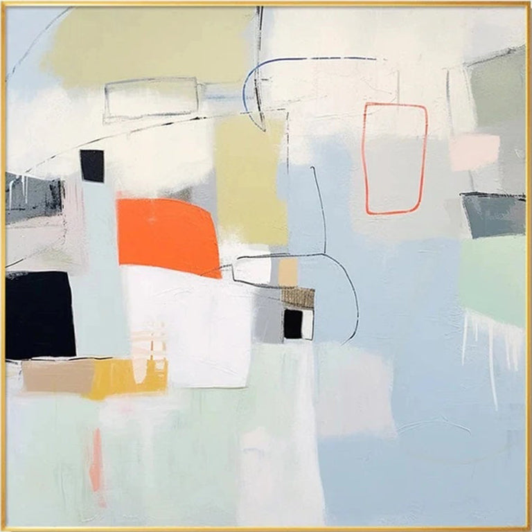 Soft Color Abstract Wall Decor | Hand-Painted #TB 096