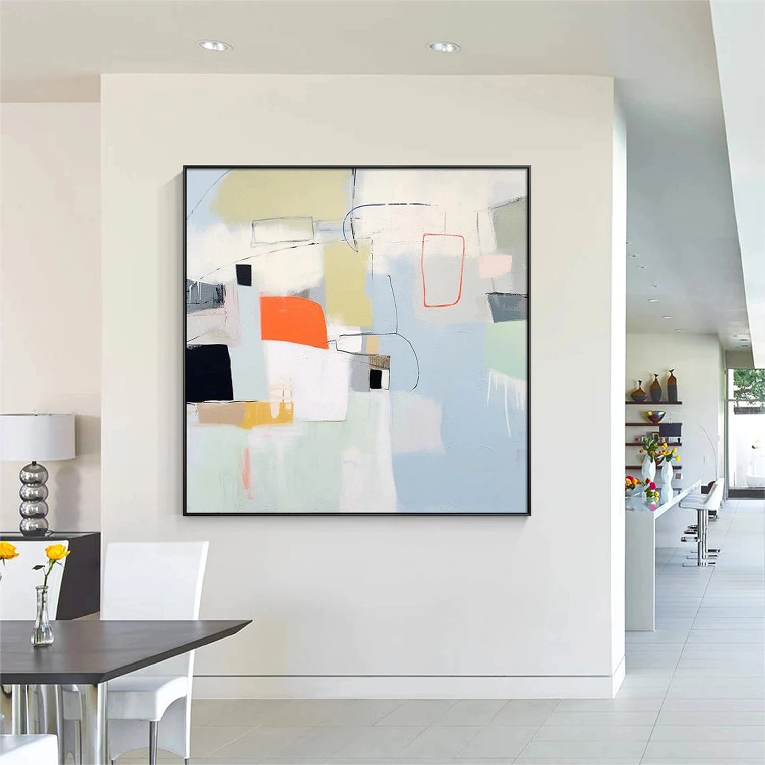 Soft Color Abstract Wall Decor | Hand-Painted #TB 096