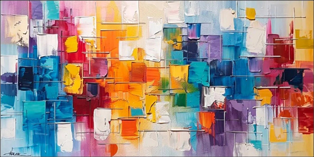 Colorful Textured Abstract Art | Modern Oil Painting #TB 097