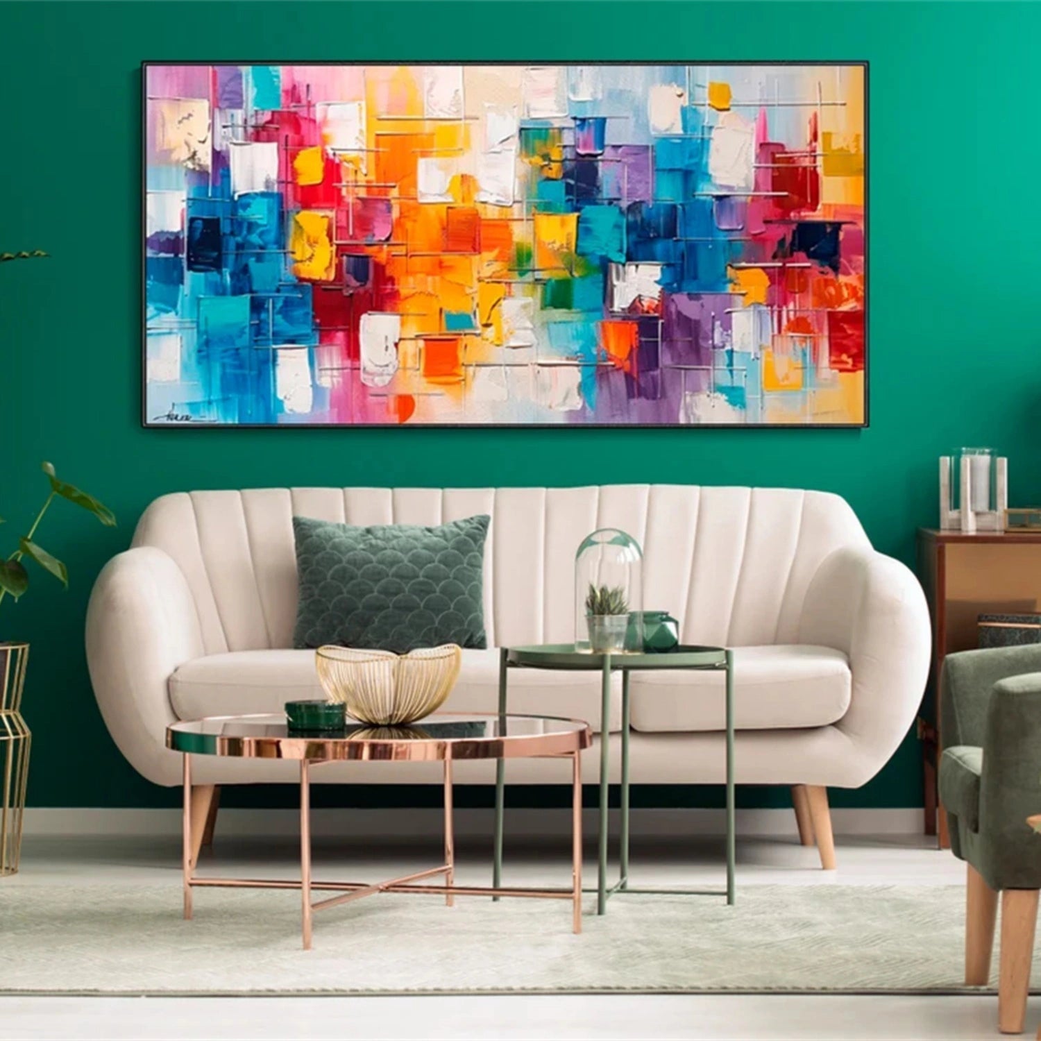 Colorful Textured Abstract Art | Modern Oil Painting #TB 097