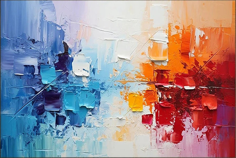 Large Textured Abstract Art | Cool to Warm Palette #TB 100