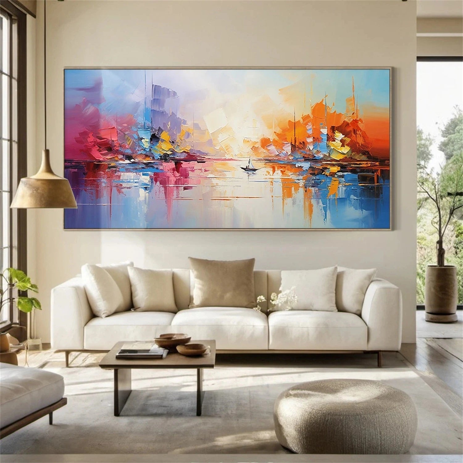 Abstract Cityscape Painting | Colorful Seascape Art #TB 101