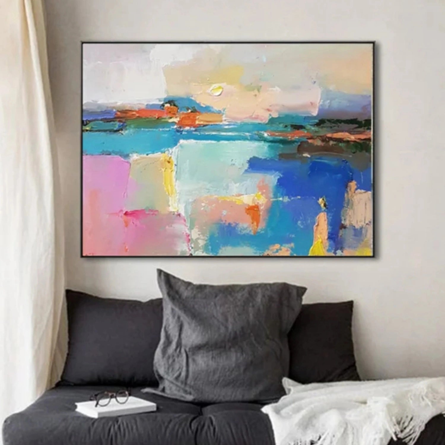 Hand-Painted Abstract Vista | Bright Colorful Art #TB 103
