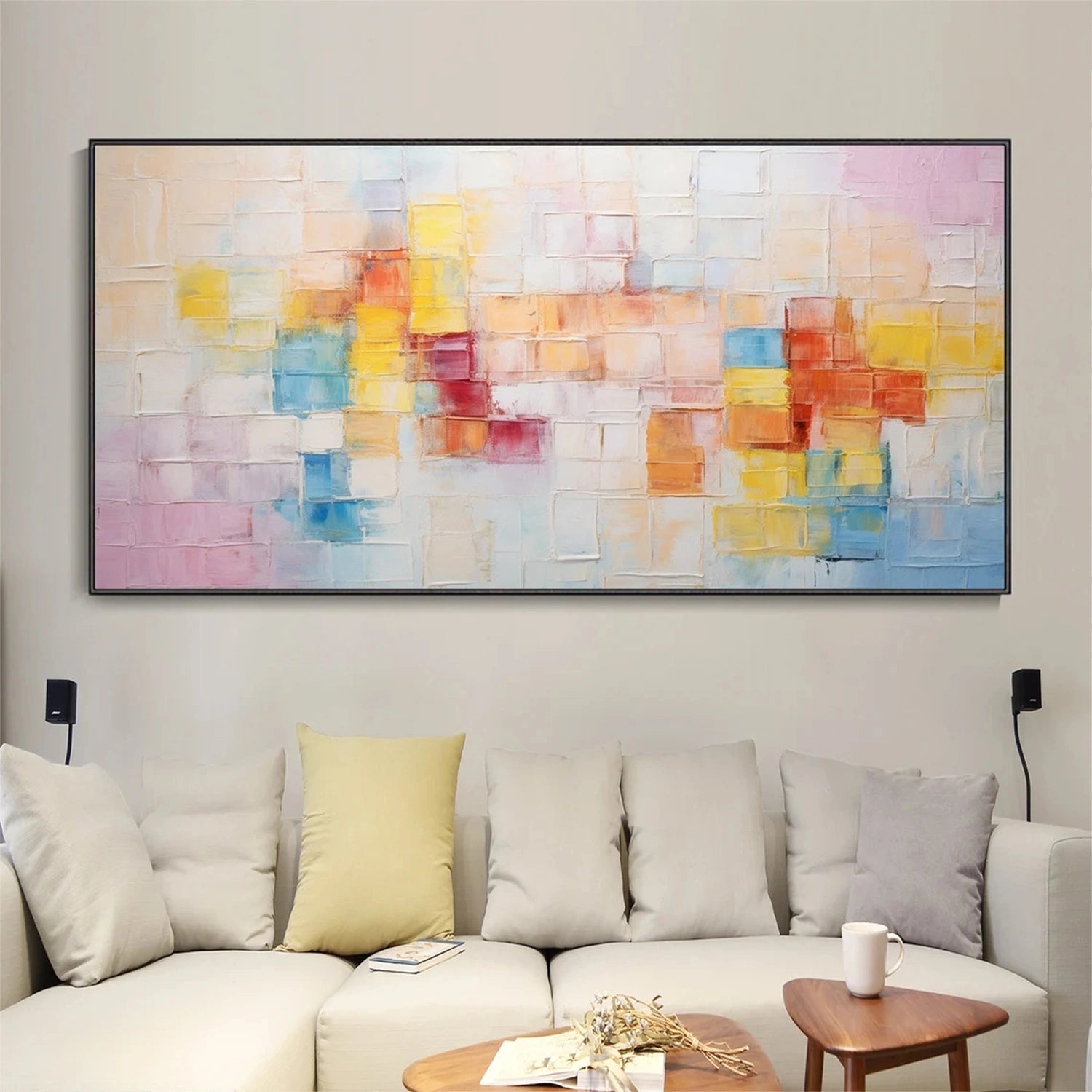 Pastel Geometric Abstract | Modern Oil Painting #TB 104