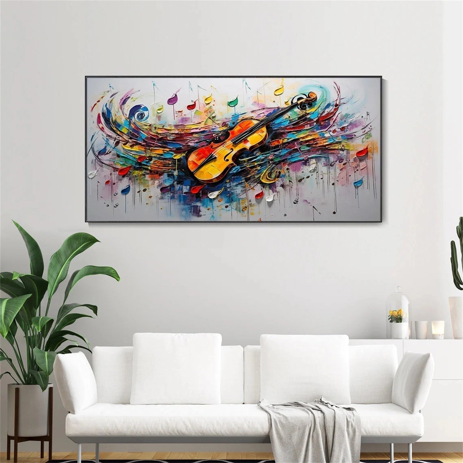 Violin Abstract Art | Colorful Musical Painting #TB 106