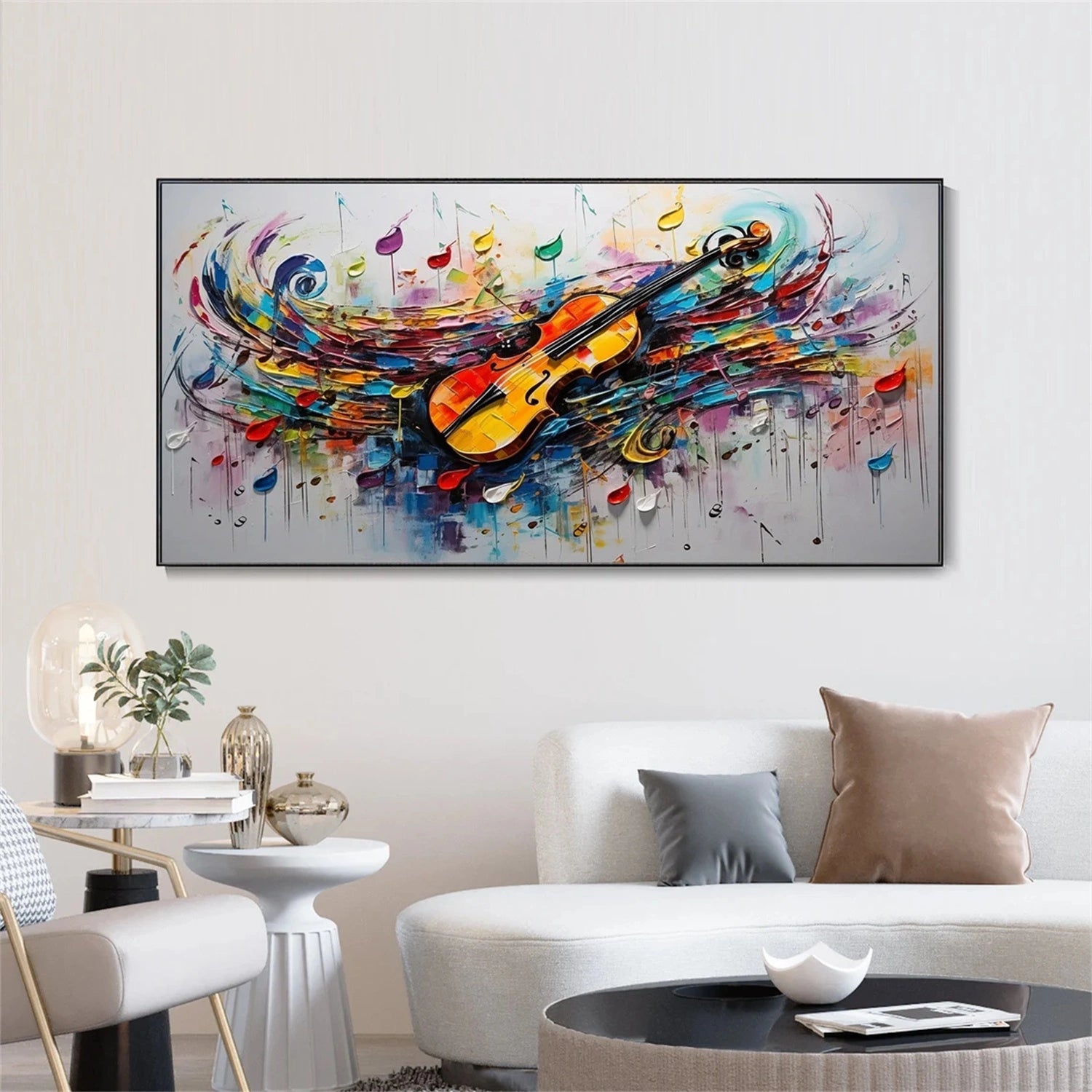 Violin Abstract Art | Colorful Musical Painting #TB 106