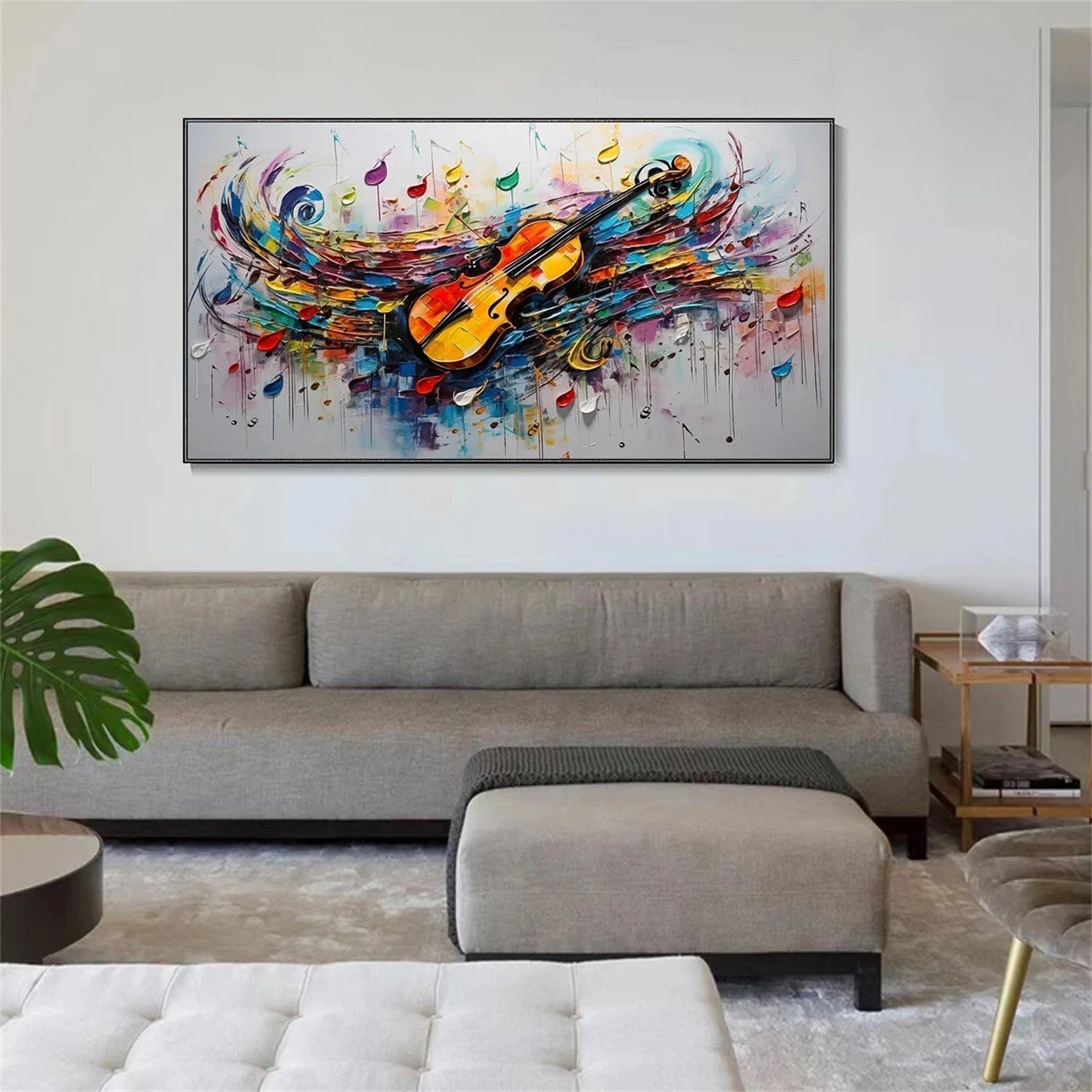 Violin Abstract Art | Colorful Musical Painting #TB 106