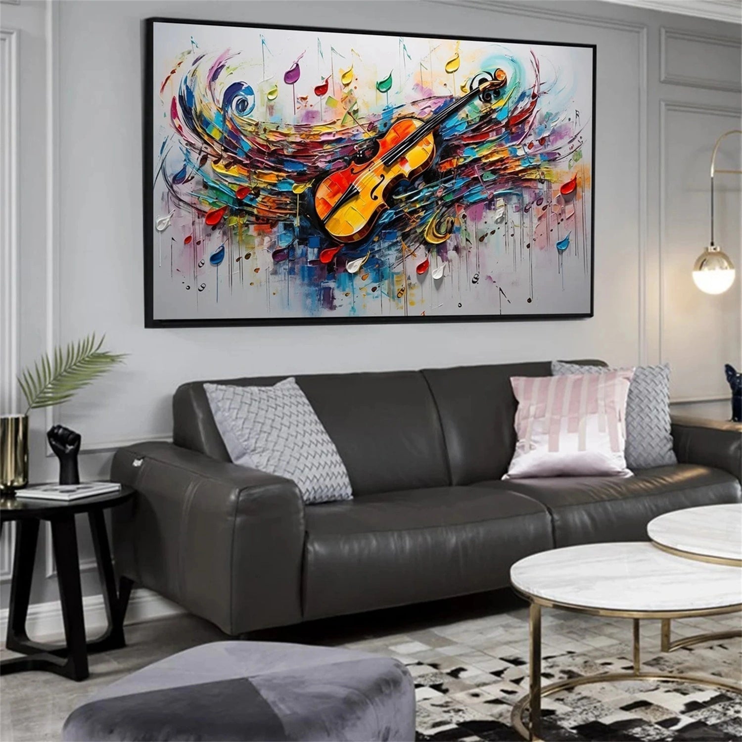 Violin Abstract Art | Colorful Musical Painting #TB 106