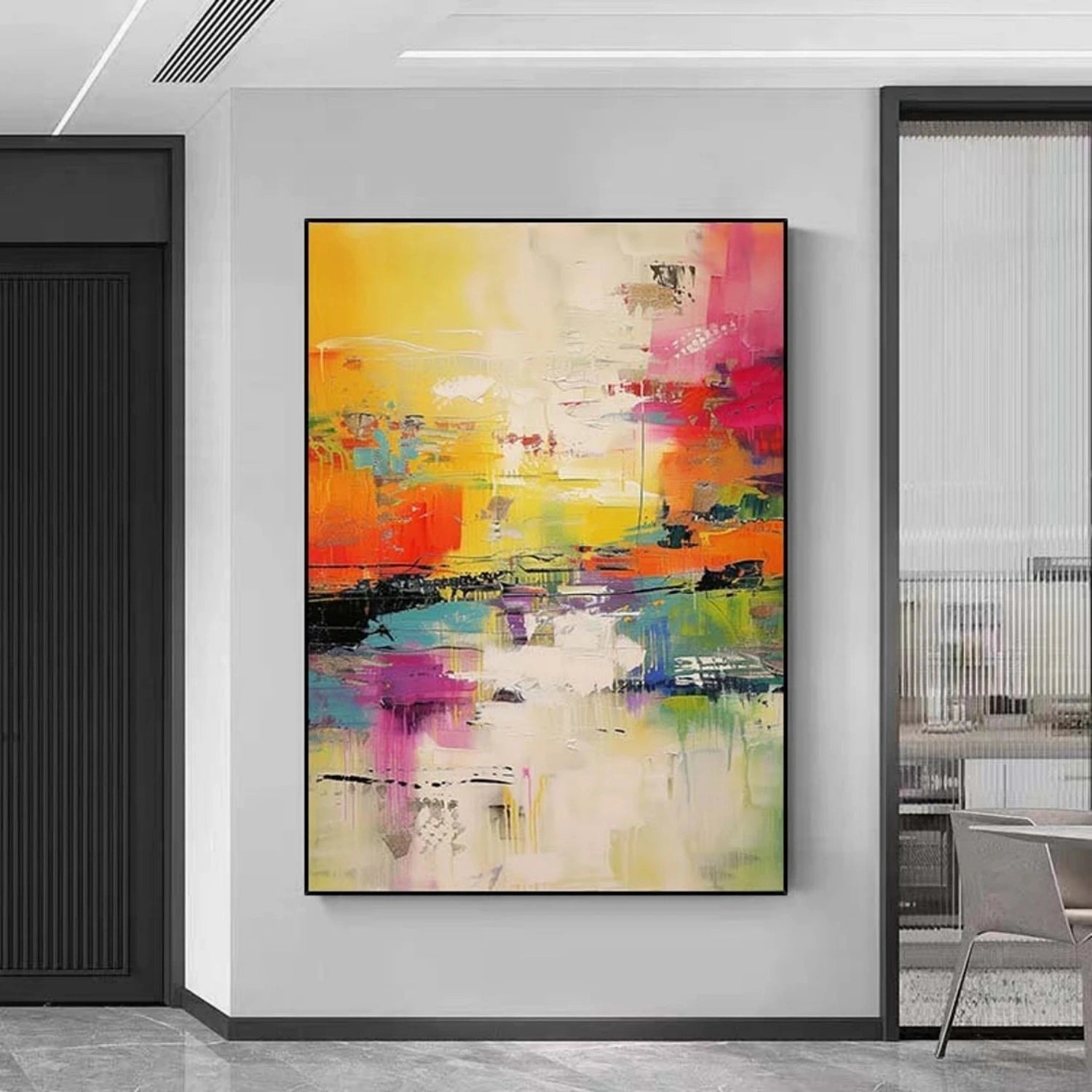 Modern Abstract Art | Blue White Black Gold #TB 108