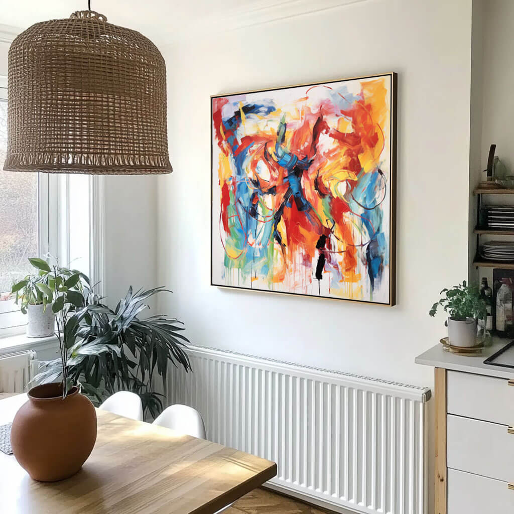 Large Colorful Abstract Wall Art | Square Contemporary Canvas Painting #ZZ 216