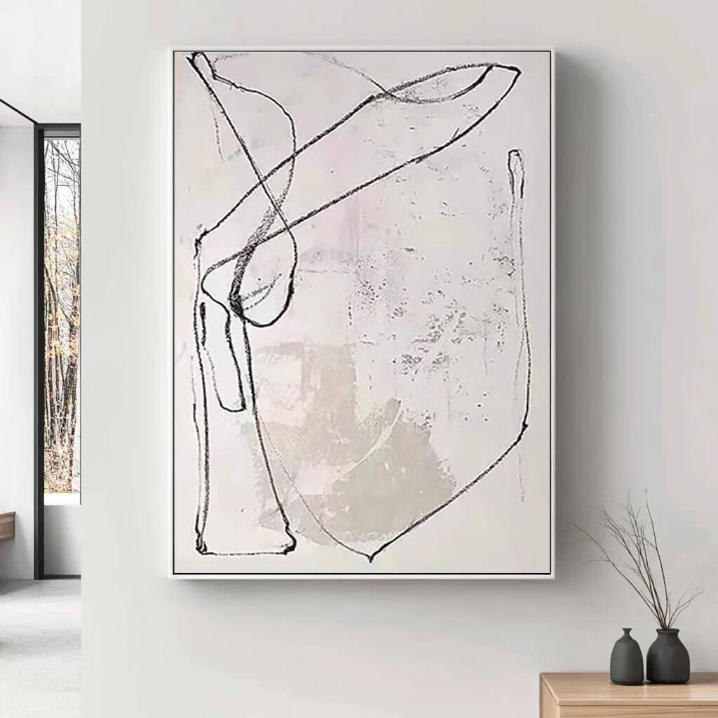 Dynamic Flowing Line Art | Modern Abstract Canvas Painting #AA 256