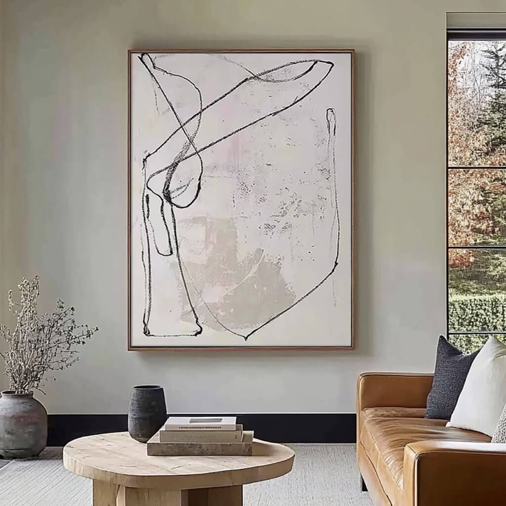 Dynamic Flowing Line Art | Modern Abstract Canvas Painting #AA 256