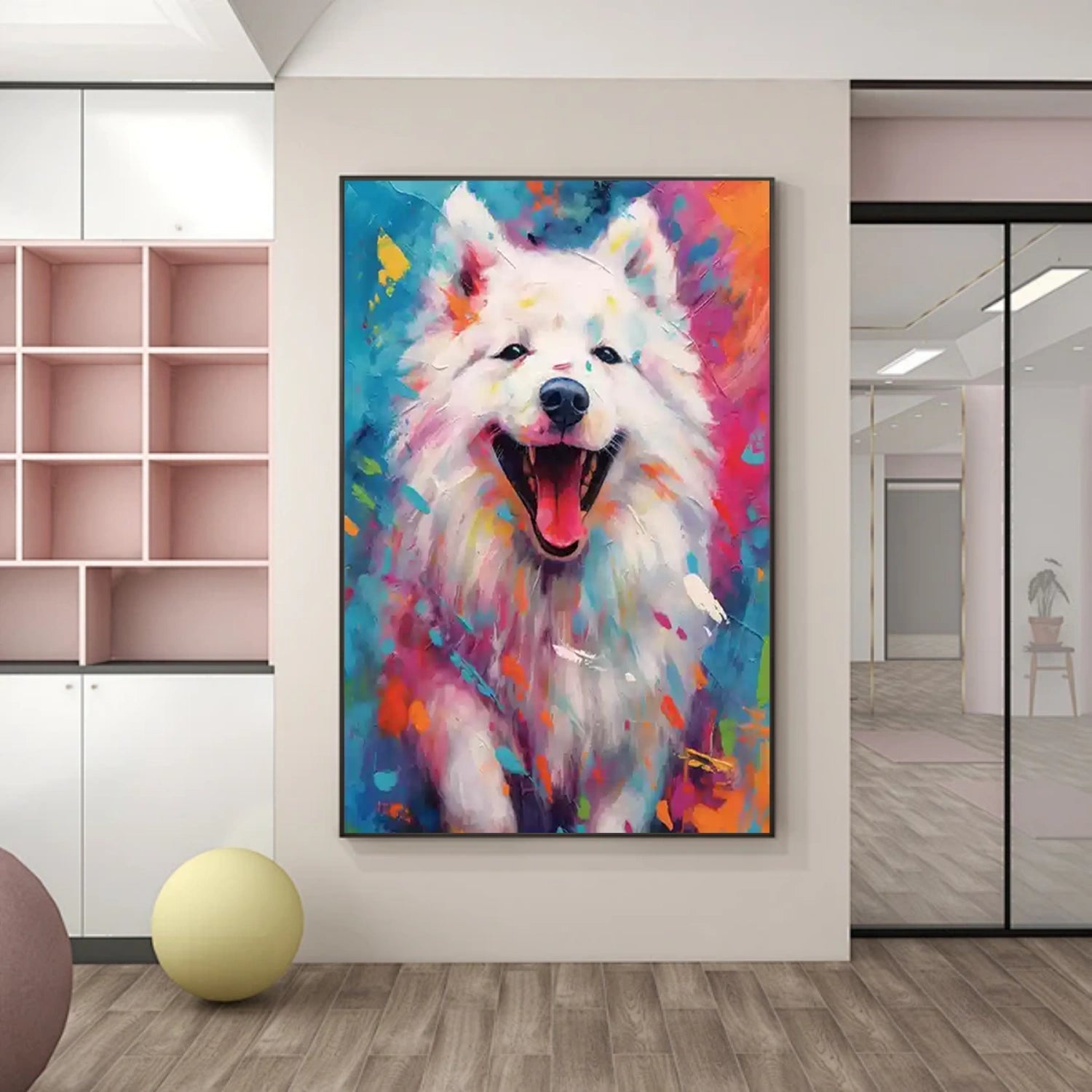 Contemporary Pet Portrait | Large Textured Dog Painting Colorful #ZZ 159