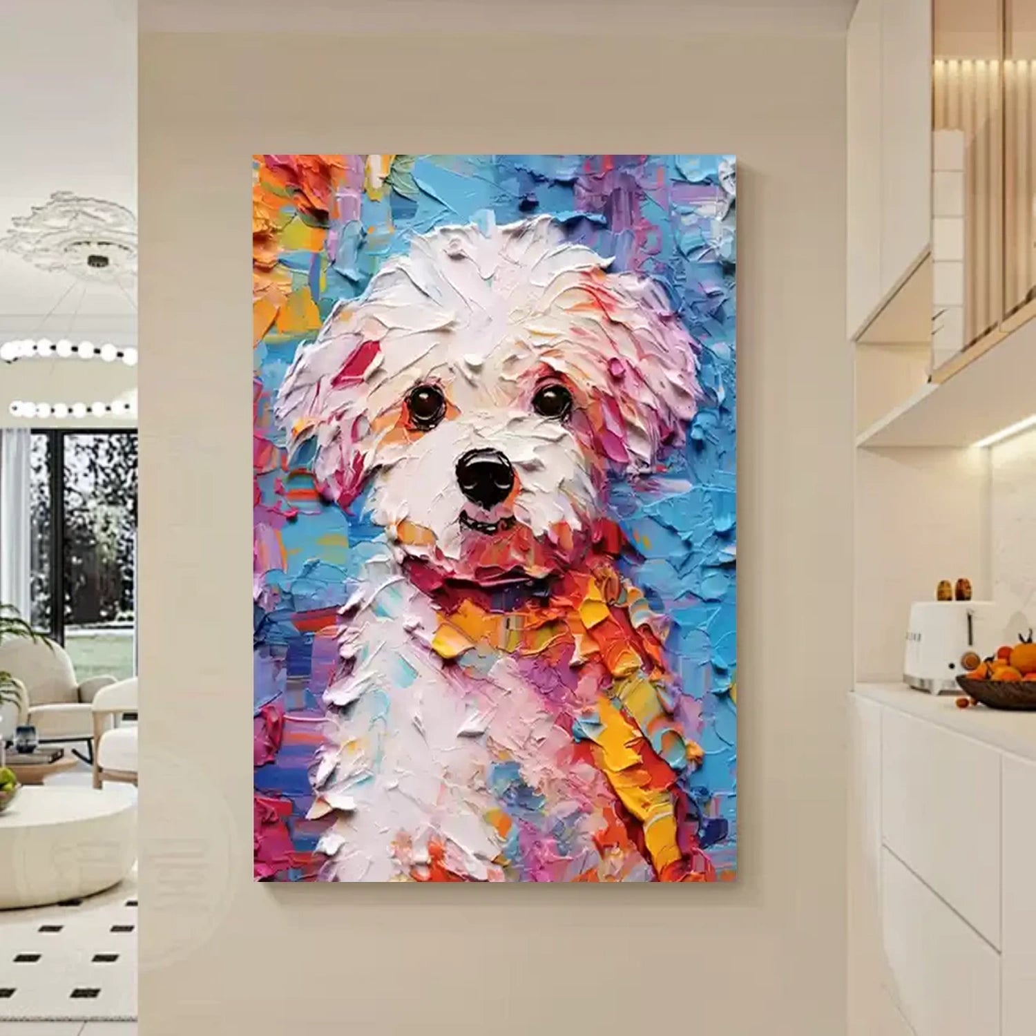 Abstract Animal Art - Colorful Maltese Dog #ZZ 156
