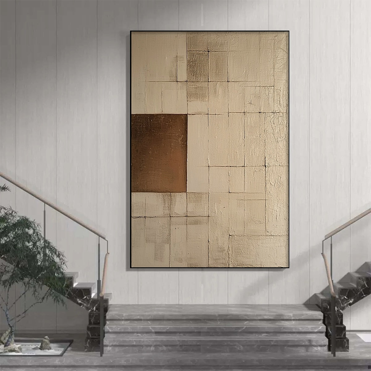 Wabi-Sabi Textured Painting | Japandi Style Abstract Art #AA 295