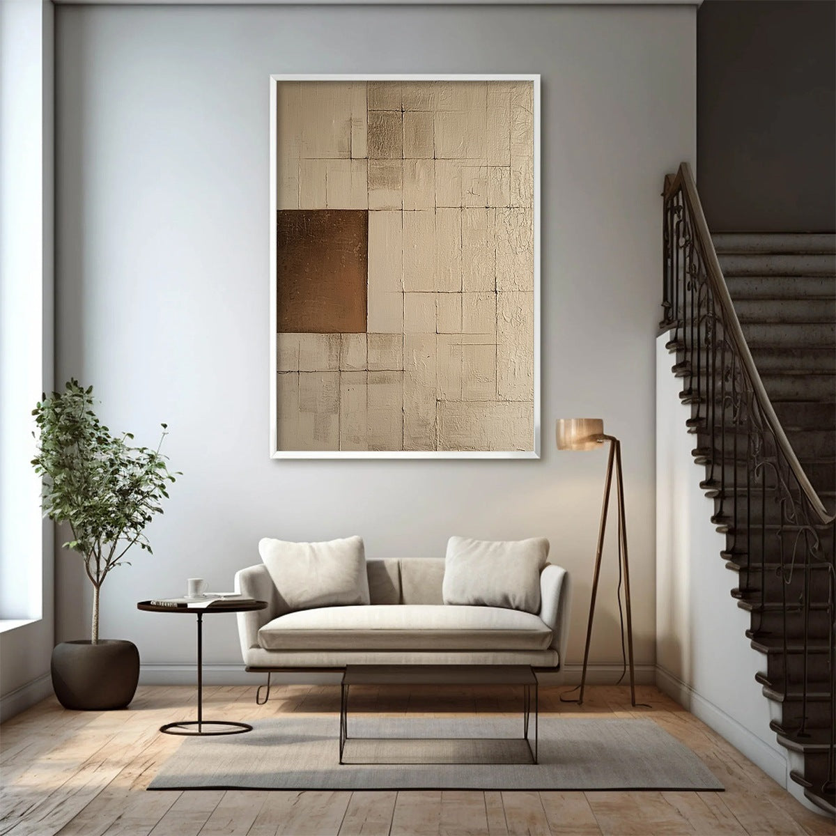 Wabi-Sabi Textured Painting | Japandi Style Abstract Art #AA 295