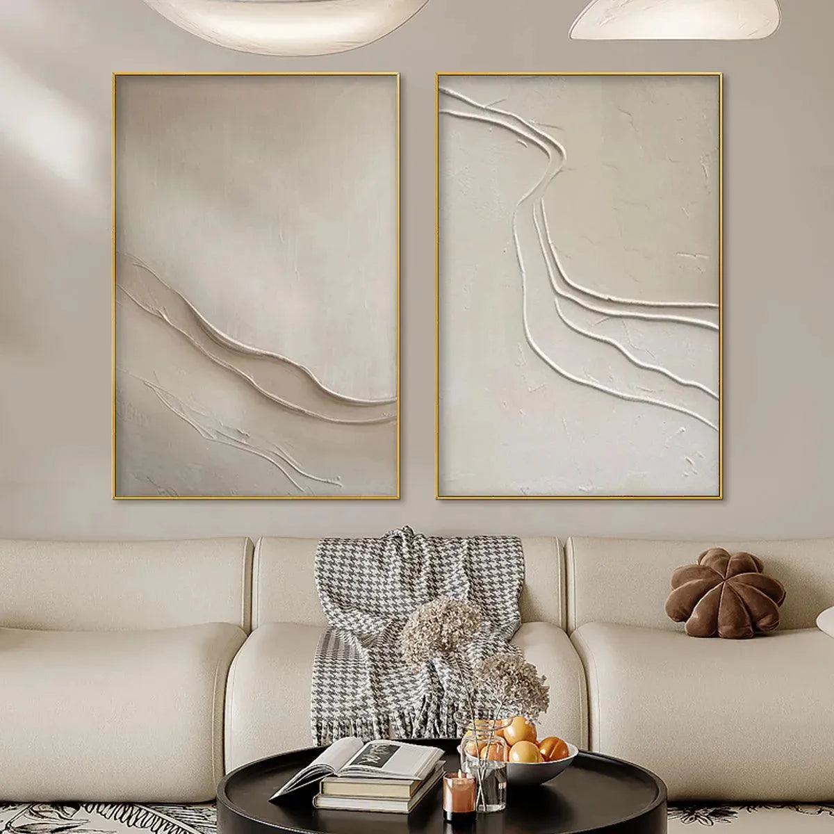Minimalist 3D Wall Art Set of 2 | Textured Diptych #AA 296