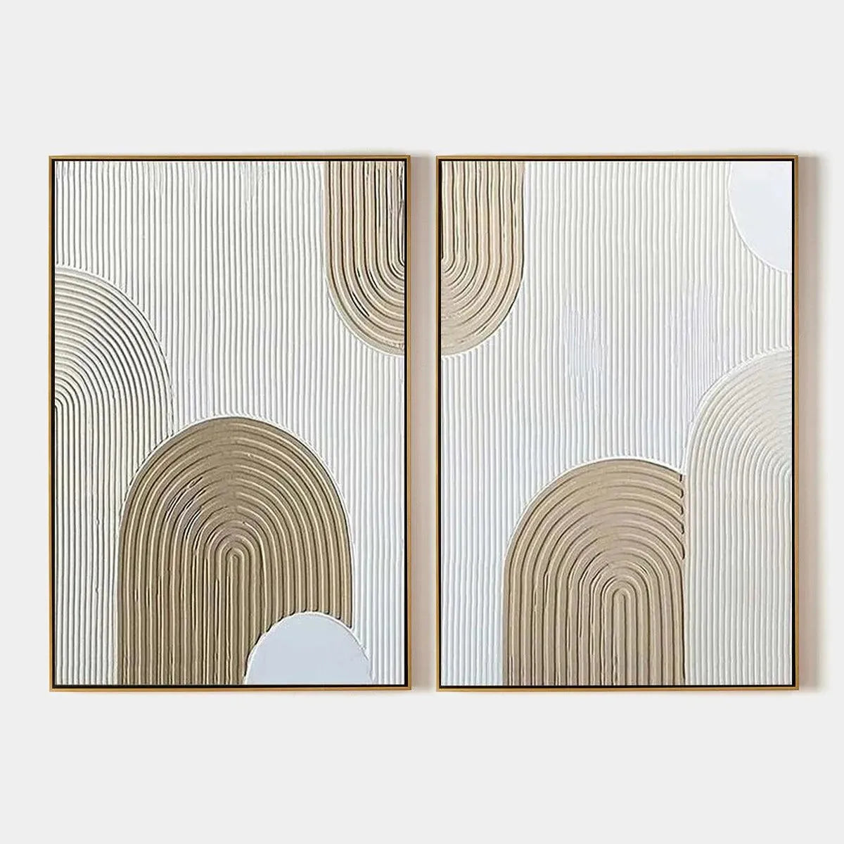 Abstract Textured Wall Art | Modern Neutral Paintings Set of 2 #ZZ 246