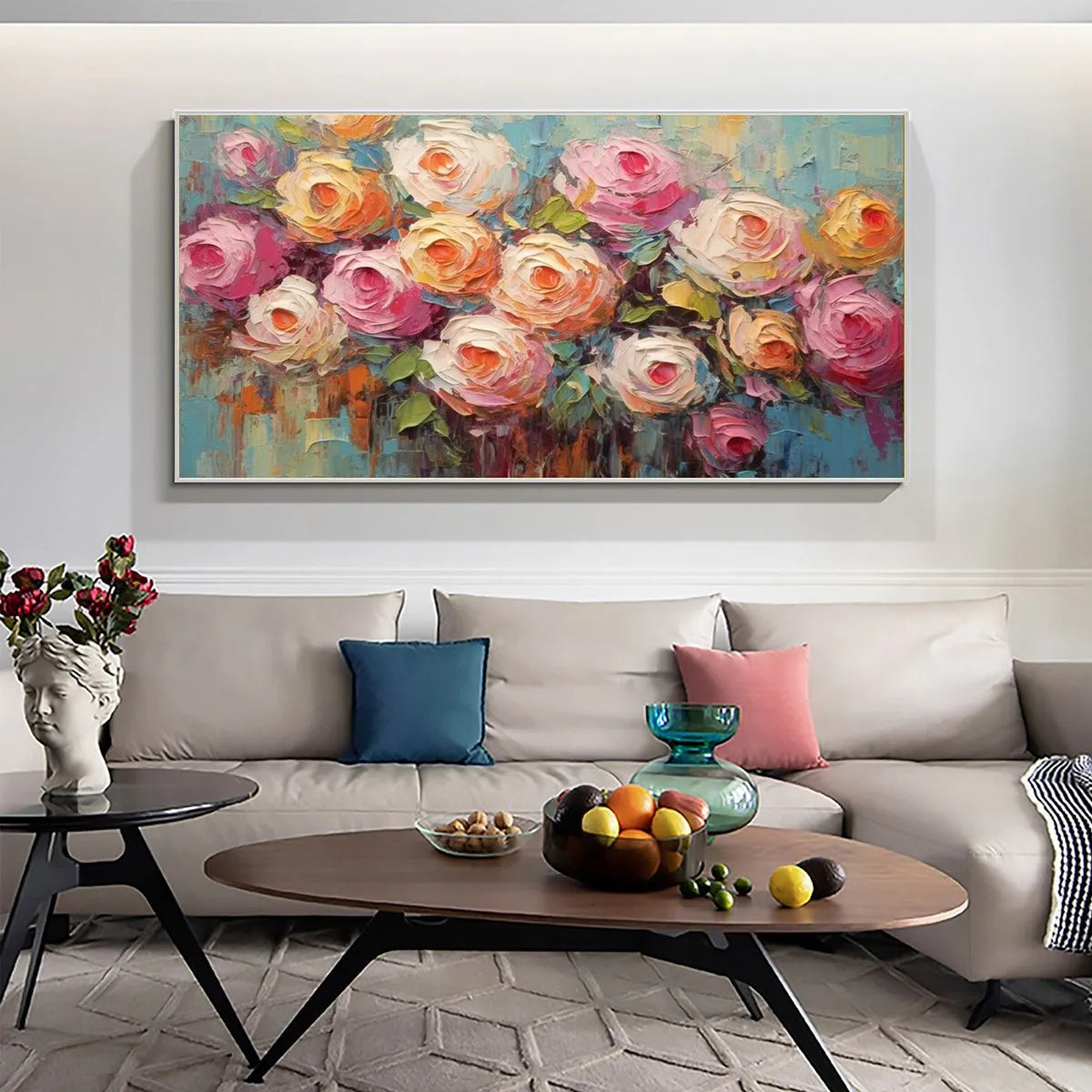 Textured 3D Rose Painting | Colorful Impasto Floral Art #AA 186