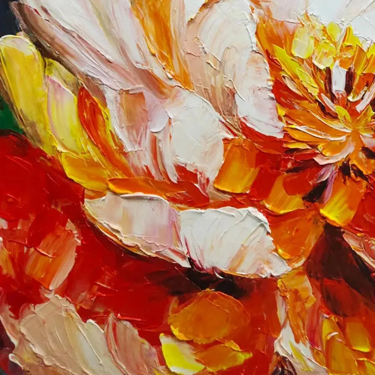 Textured 3D Peony Painting | Colorful Impasto Floral Art #AA 193