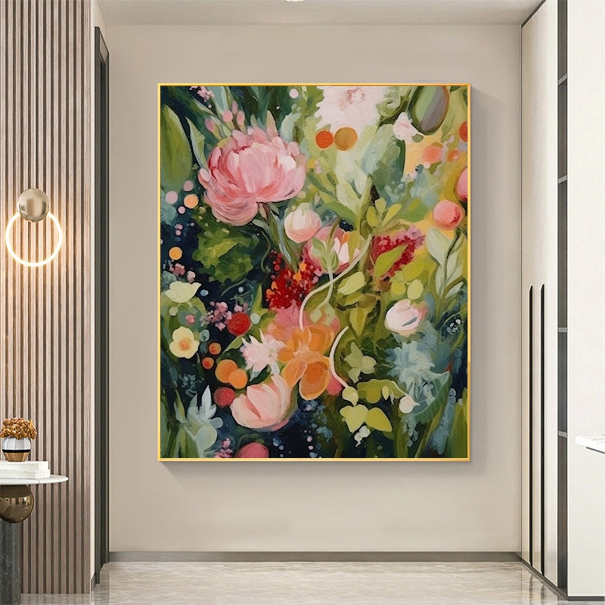 Lush Wildflower Garden Painting | Colorful Botanical Art #AA 200
