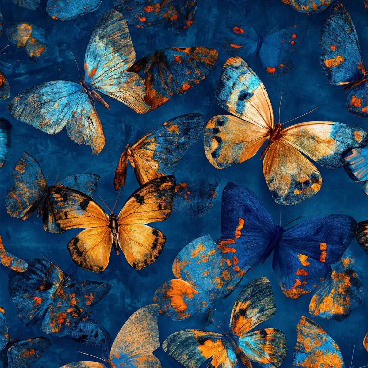 Vibrant Butterfly Wall Art | Original Blue & Orange Painting #ZZ 257