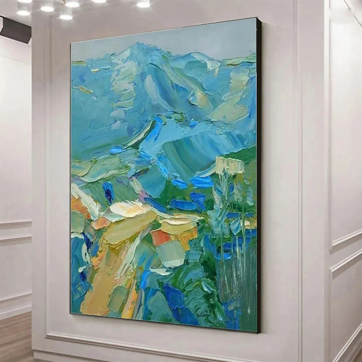 Textured Impasto Mountain Painting | Abstract Landscape Wall Art #TC 250