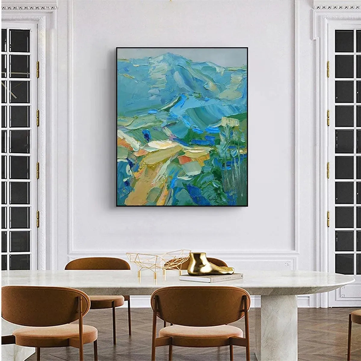 Textured Impasto Mountain Painting | Abstract Landscape Wall Art #TC 250