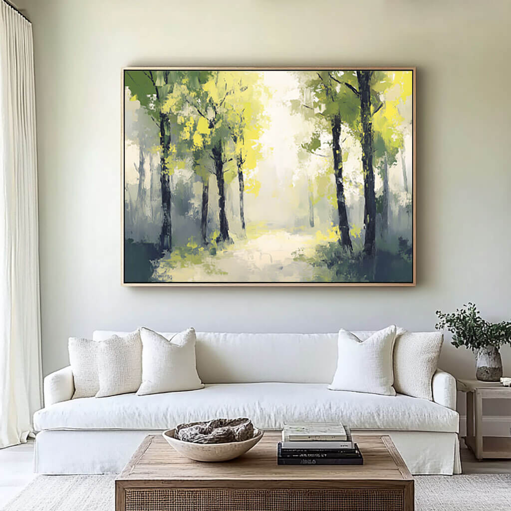 Serene Misty Forest Path | Light-Filled Nature Art #AA 301