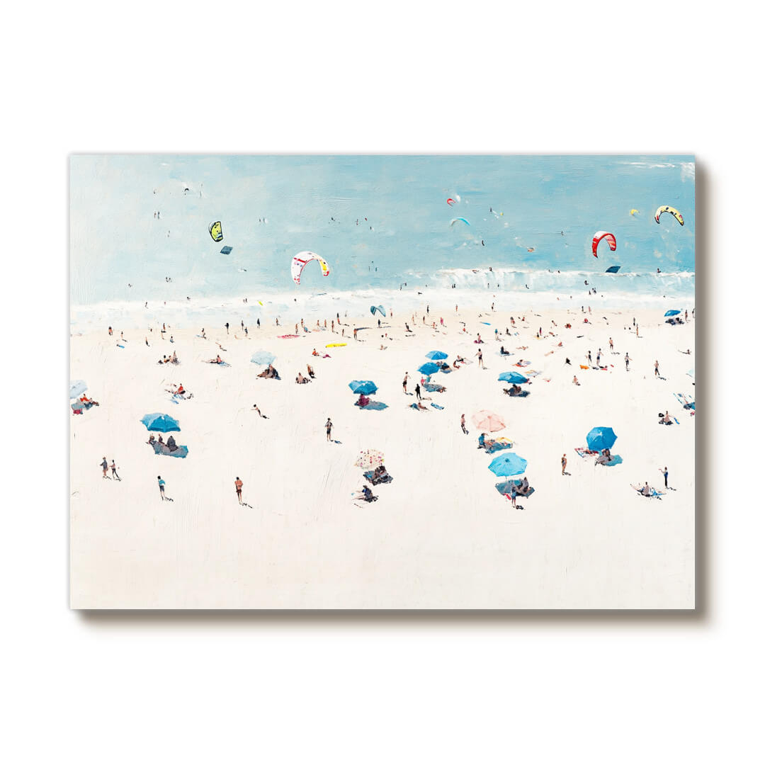 Aerial View Beach Canvas Wall Art | Summer Ocean Landscape #AA 315