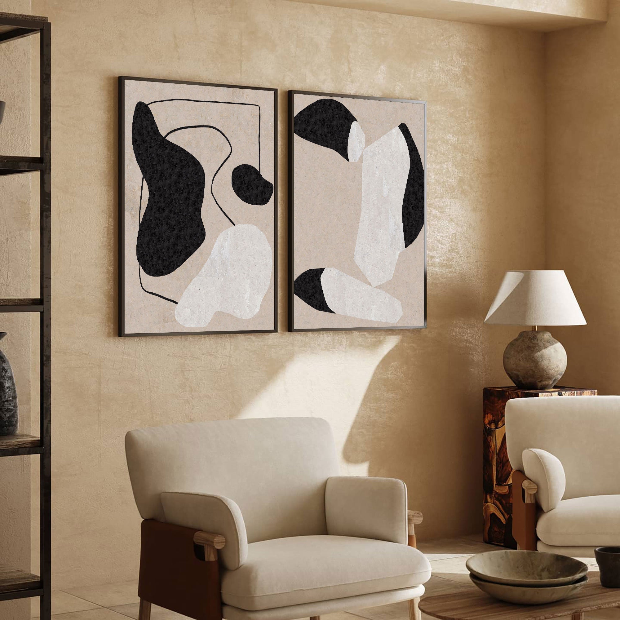 Abstract Art Set of 2 | Minimalist Wall Decor Prints #AA 262