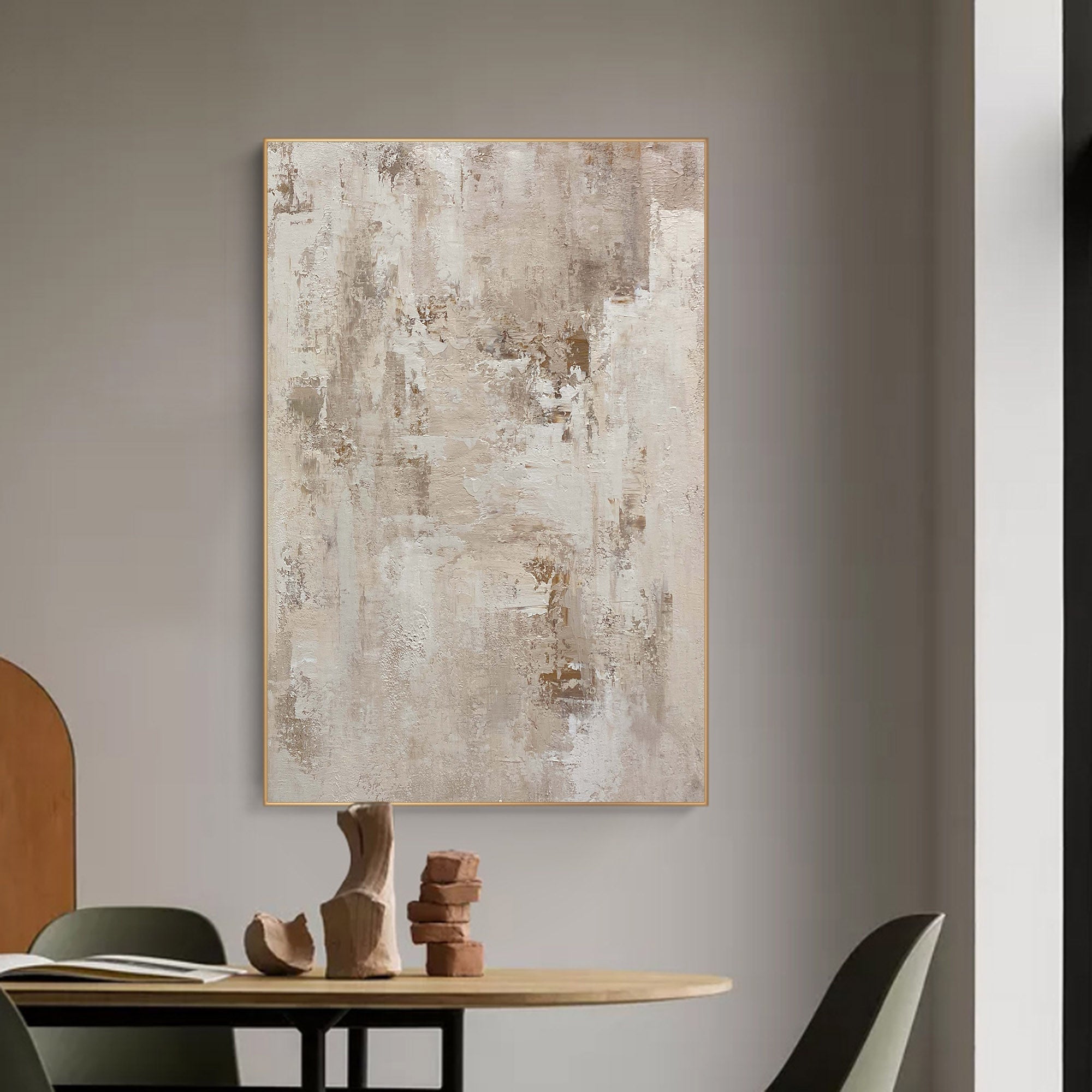 Wabi-Sabi Textured Painting | Japandi Minimalist Art #AA 302