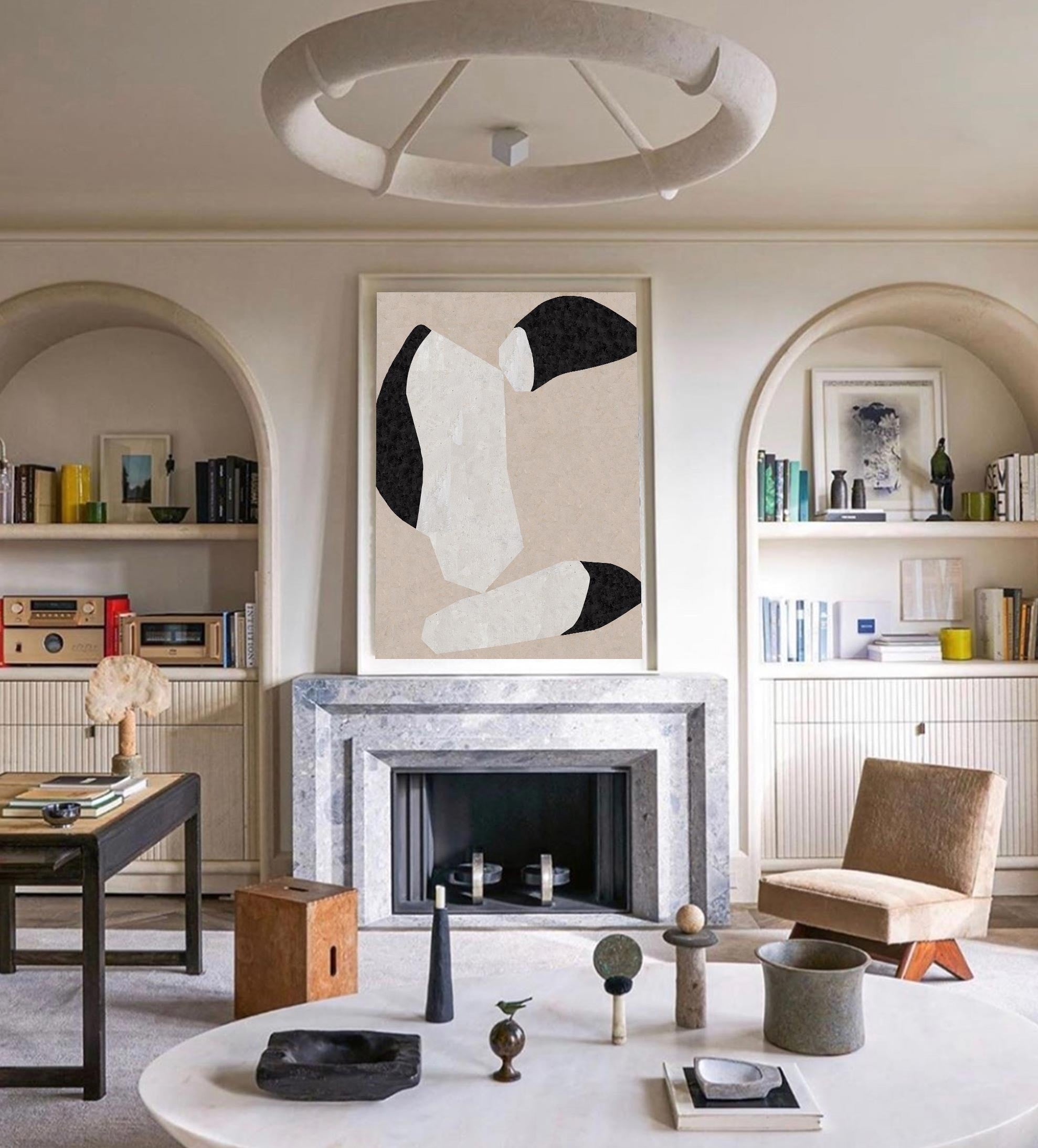 Black & White Abstract Shapes | Neutral Wall Art Print #AA 290