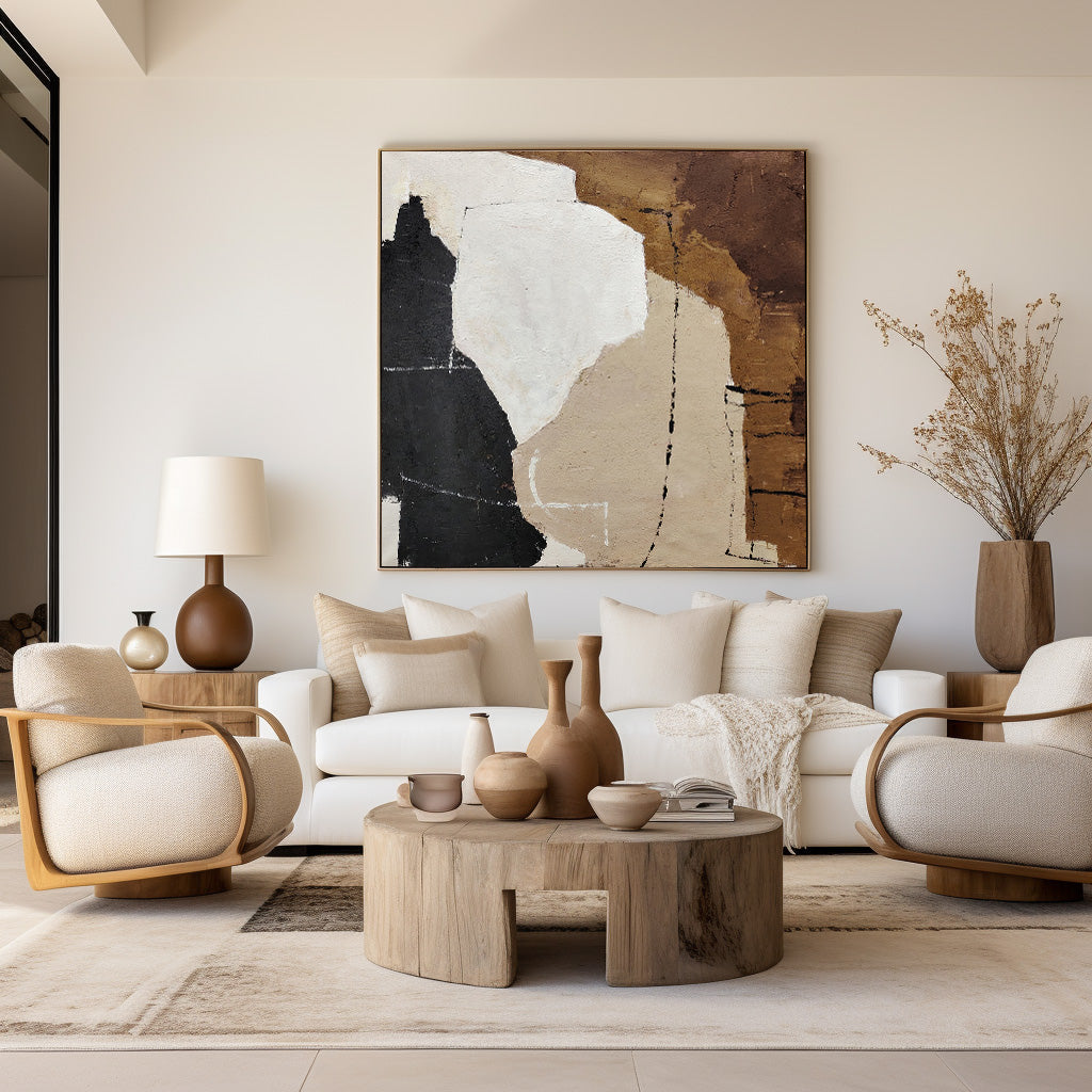 Large Textured Abstract Art | Minimalist Plaster Painting #AA 280