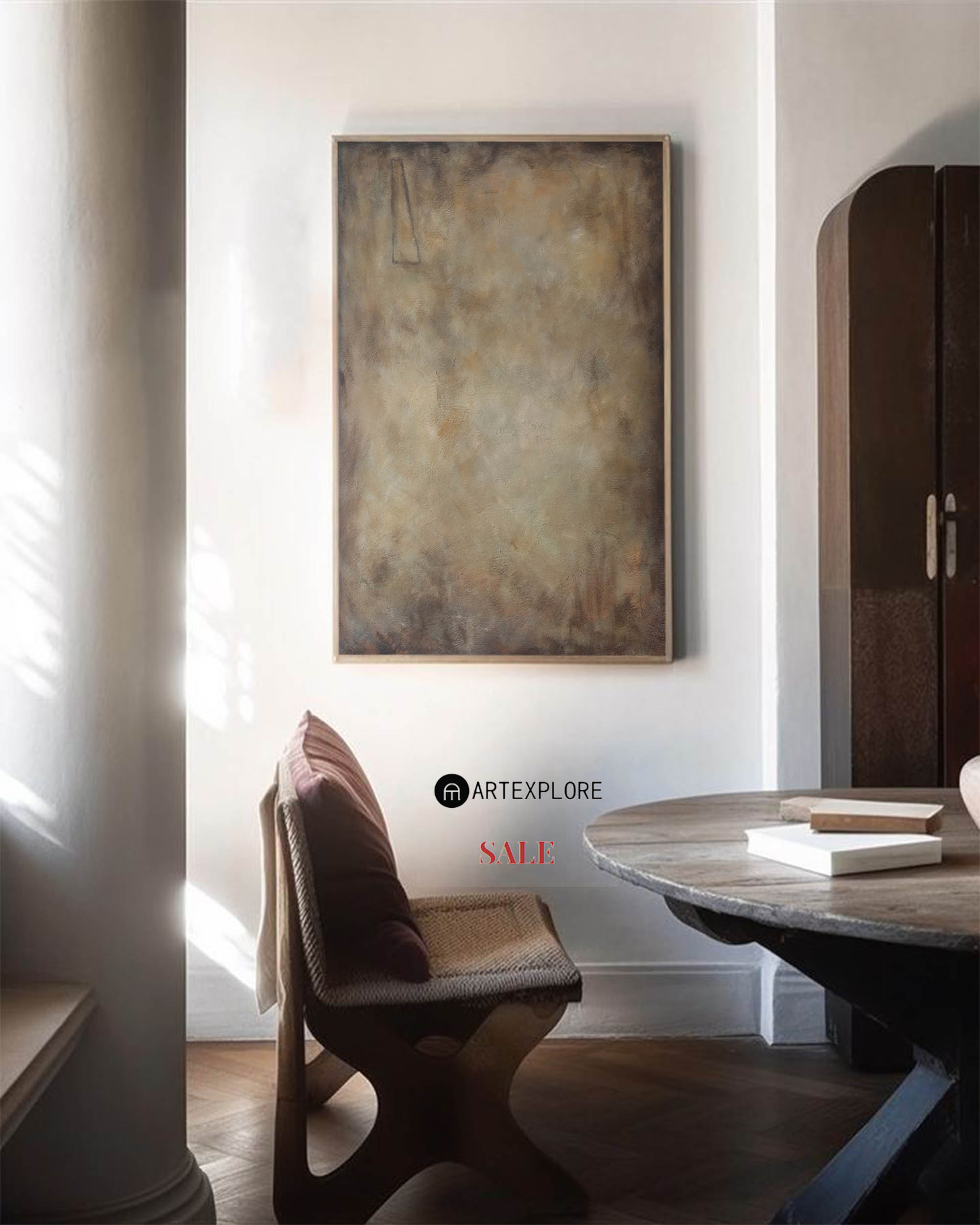 Wabi-Sabi Earth Tone Art | Japandi Minimalist Painting #AA 289