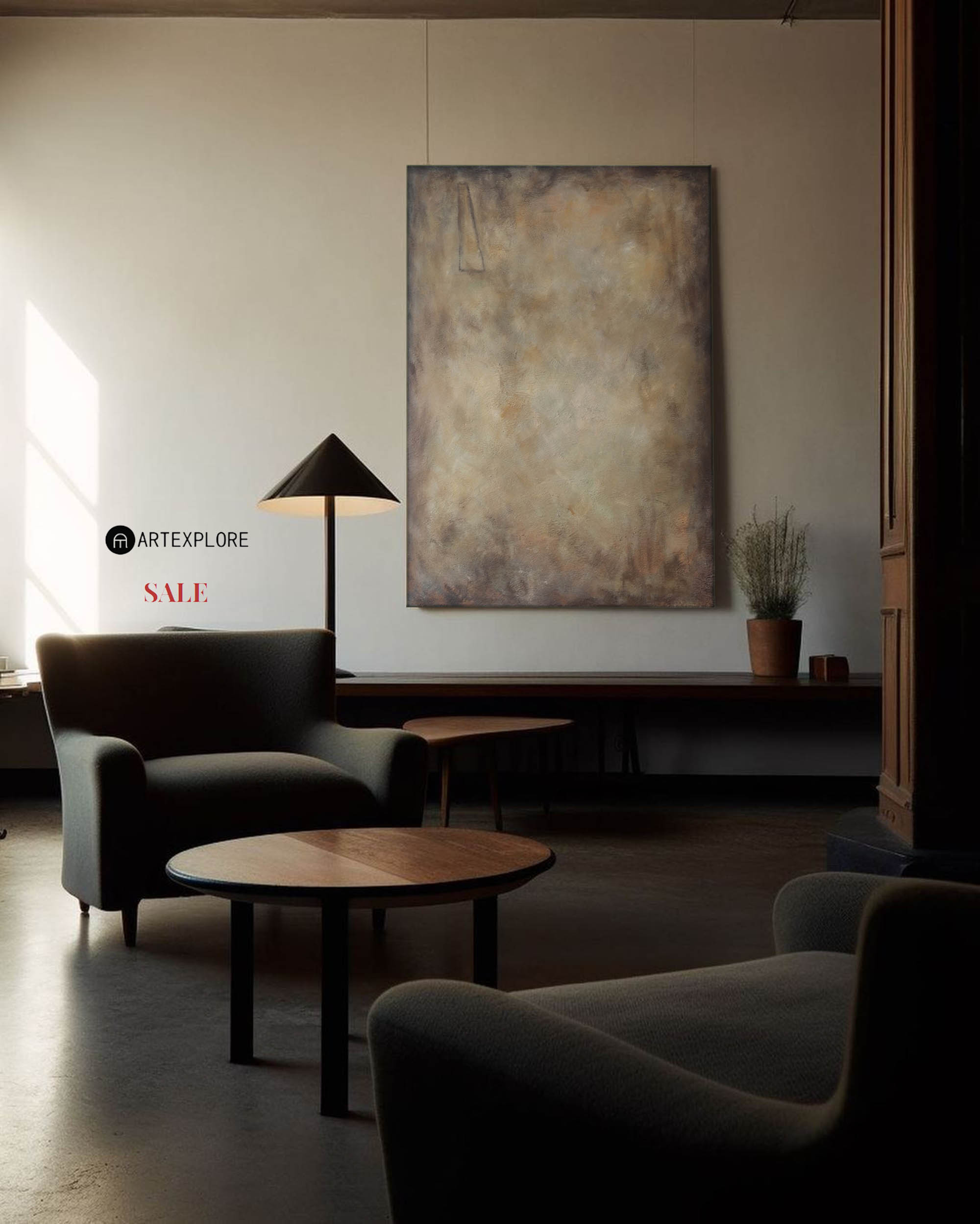 Wabi-Sabi Earth Tone Art | Japandi Minimalist Painting #AA 289