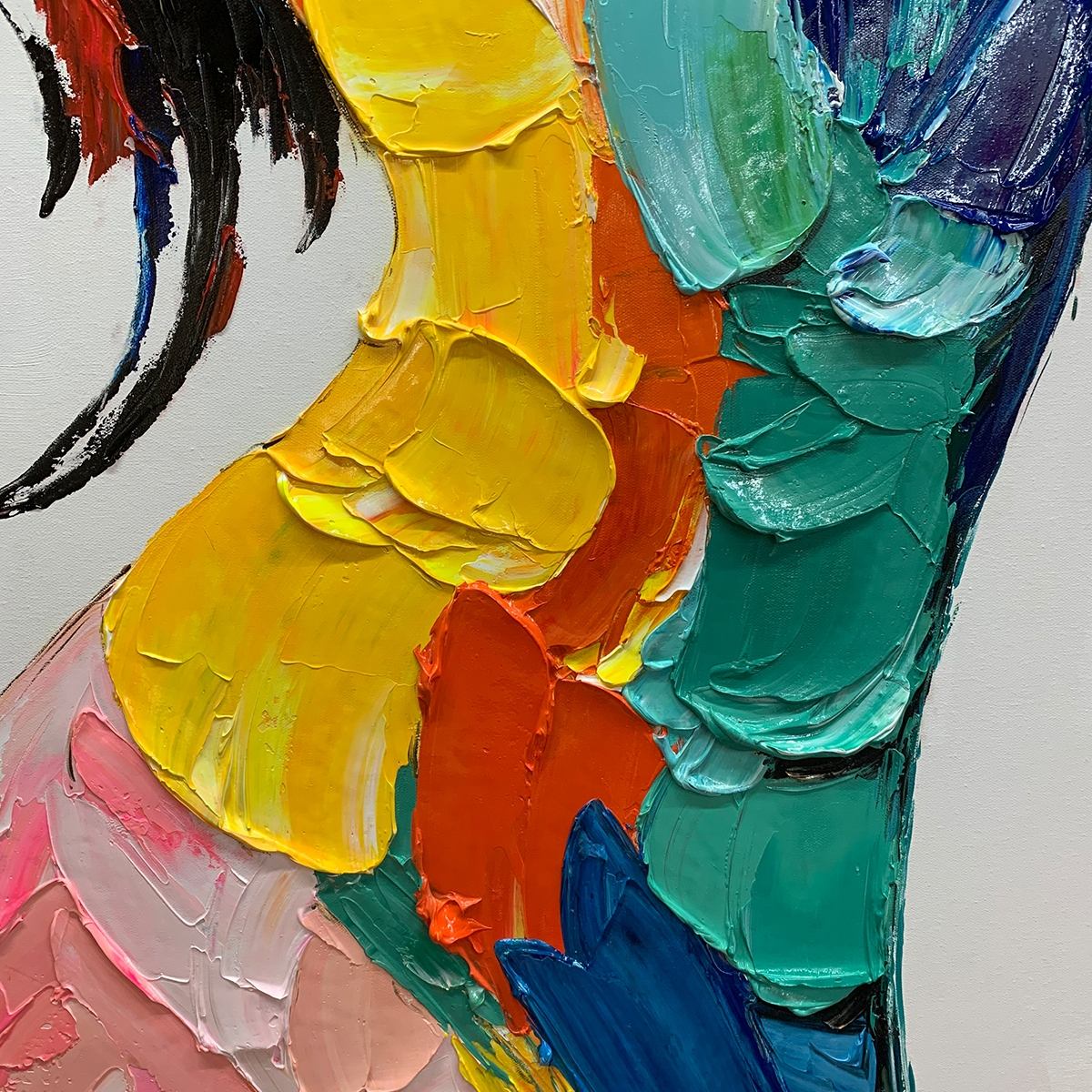 Textured Impasto Painting | Abstract Female Figure Wall Art #AA 003