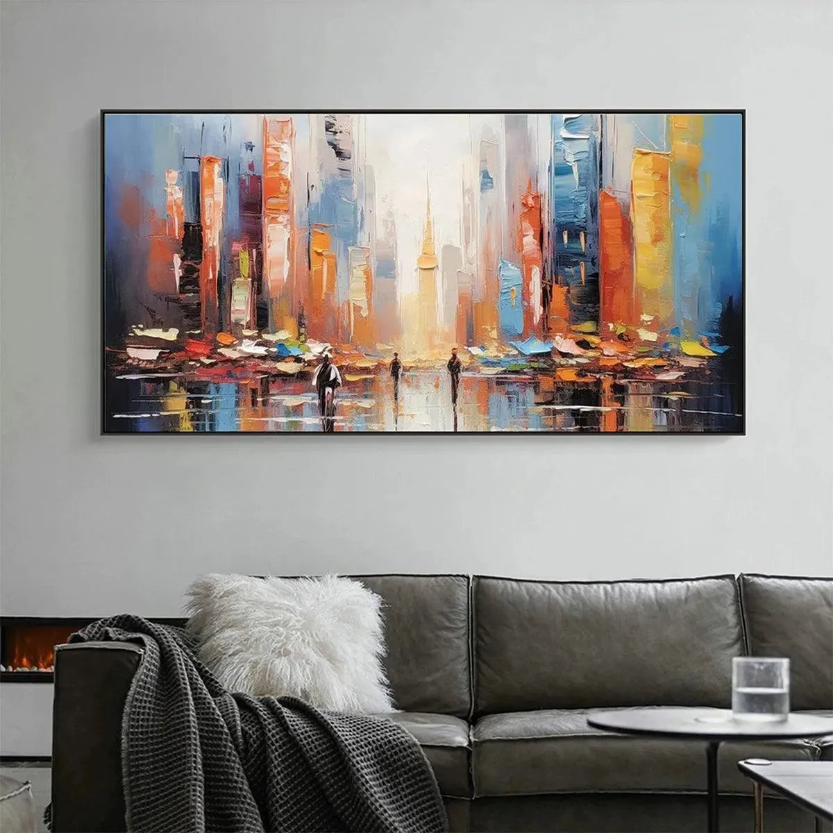 Colorful Abstract Cityscape | Modern Urban Wall Art #AA 079