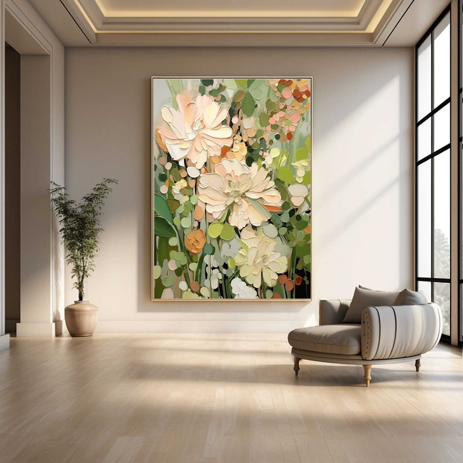 "Blooming Serenade" - Colorful Impasto Flower Painting | Canvas Art #TC 168