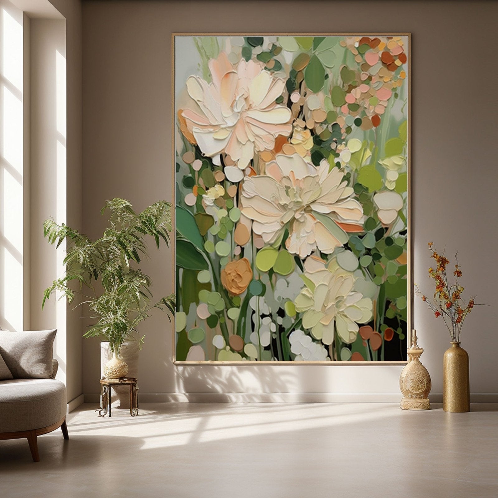 "Blooming Serenade" - Colorful Impasto Flower Painting | Canvas Art #TC 168