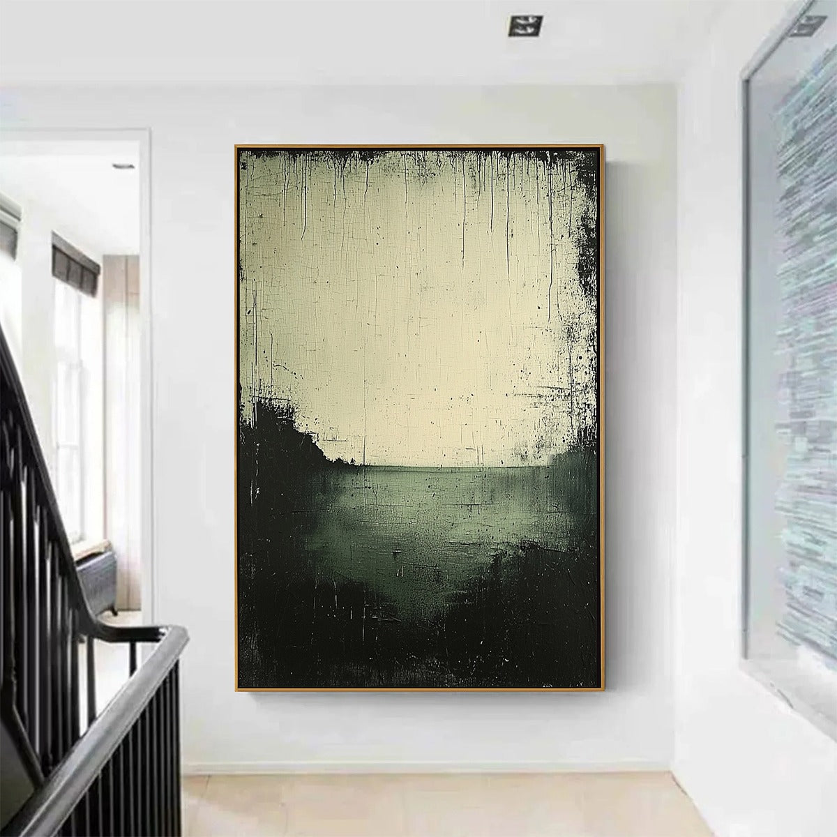 Industrial Style Distressed Wall Art | Rustic Abstract Canvas #AA 326