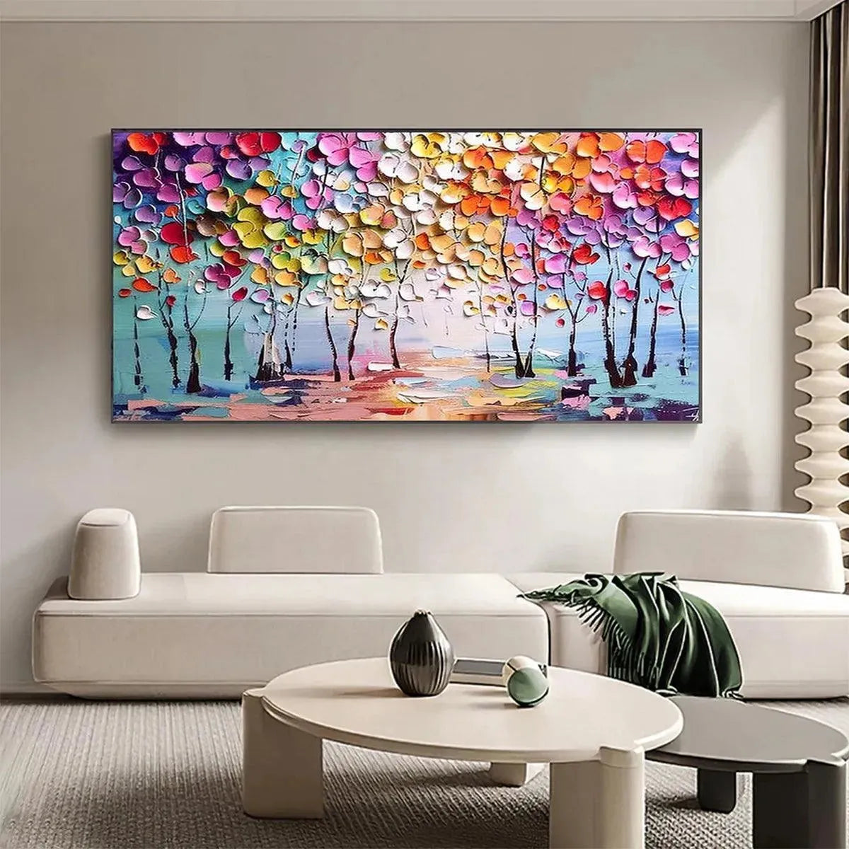 Abstract Flowering Tree Art | Modern Colorful Landscape #AA 299