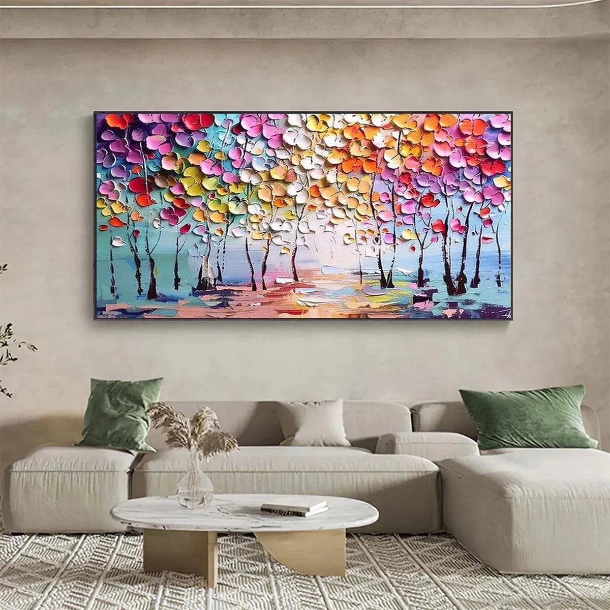 Abstract Flowering Tree Art | Modern Colorful Landscape #AA 299