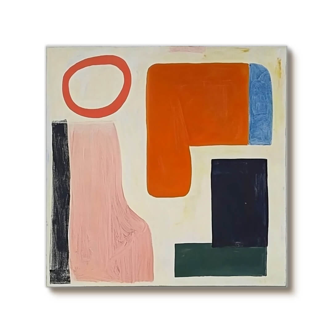 Large Colorful Abstract Art | Square Geometric Painting #ZZ 221