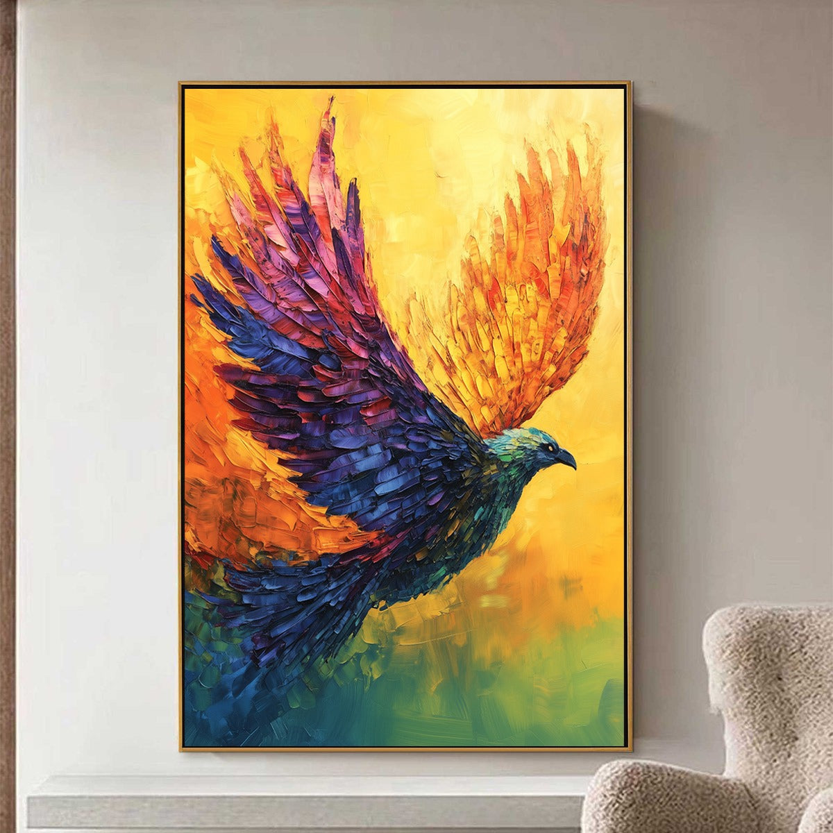 Dynamic Colorful Bird Art | Vibrant Abstract Original Painting #ZZ 263